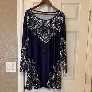 Lily by Firmiana Purple and White Patterned Dress